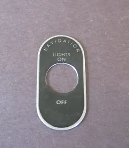 Prewar Style Aircraft Navigation Light Plate, Acid Etched, 1930s, Stinson, Waco